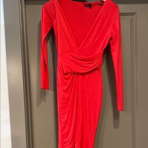 JLUXLABEL Elegant Red Long Sleeve Dress NWT size Small